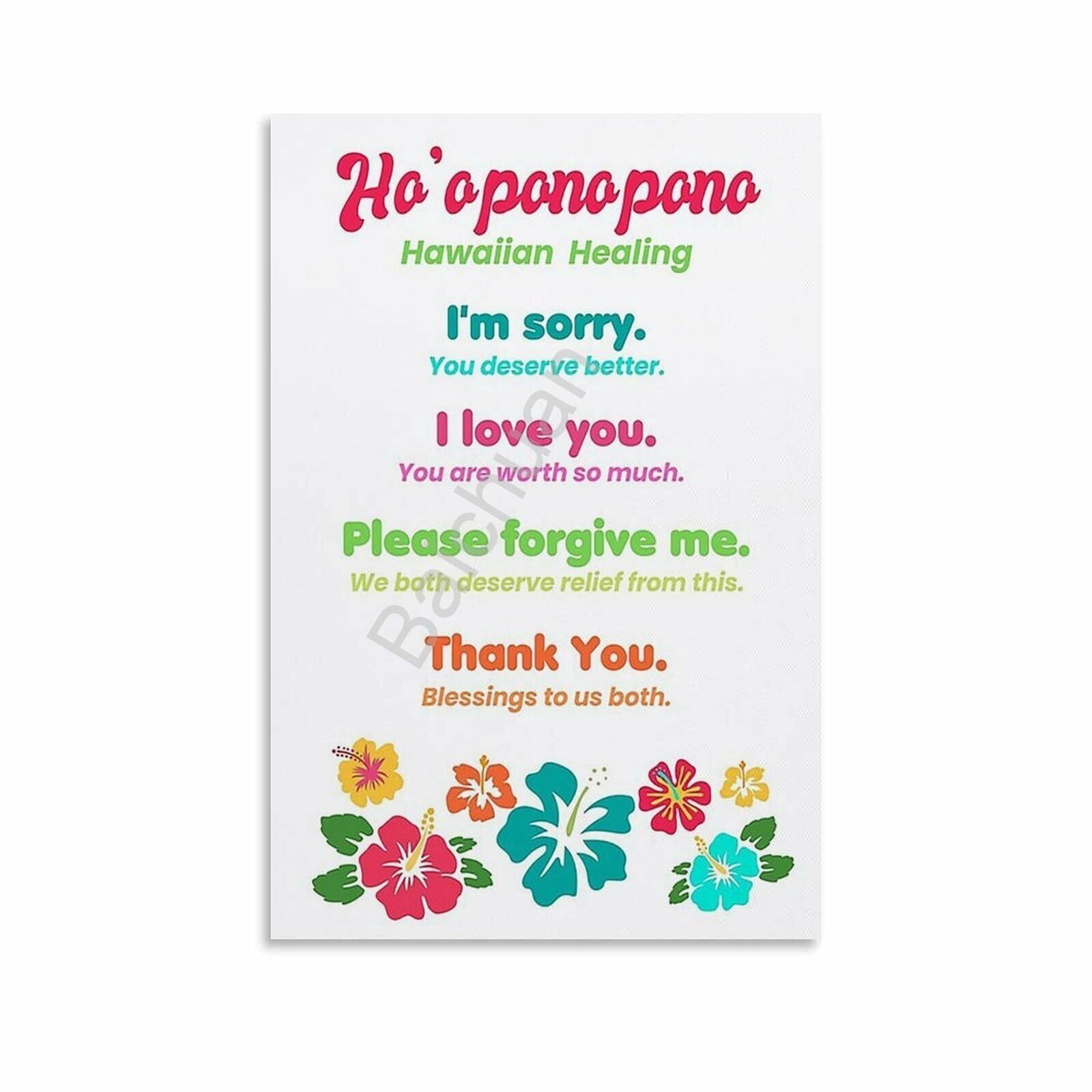 Ho'oponopono Definition Poster (10) Canvas Painting Wall Art Poster for ...