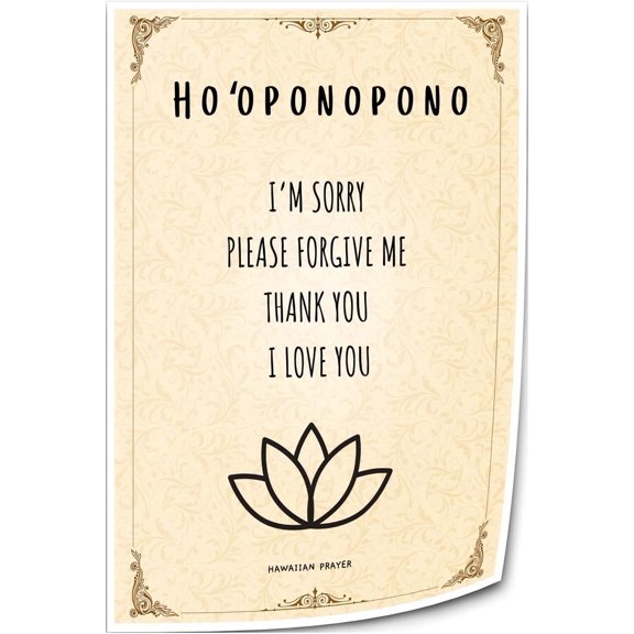 Ho'oponopono Prayer Poster Prints Canvas Picture Posters Wall Art Deco Decor Aesthetic Hall Artwork Modern Room Decorations Giclee Fine Art