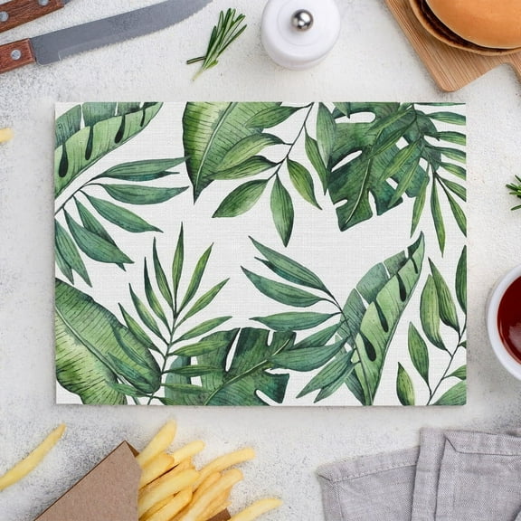 Place Mats Set,Decorative Table Place Mats For For In Door Dinning,Heat Insulation Stain Resistant Table Mats(Leaves)