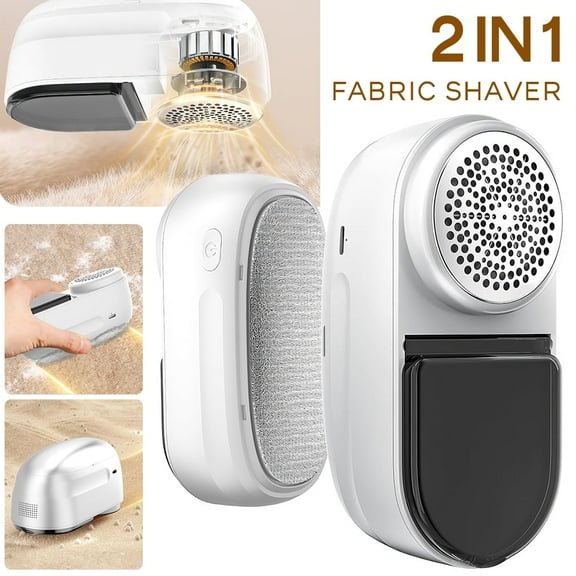 HoLife 1800mAh Fabric Shaver, Lint Remover with Brush, 2 Replaceable Stainless Steel Blades,6-Leaf Blades, Portable Sweater Epilator Ball Shaver Rechargeable