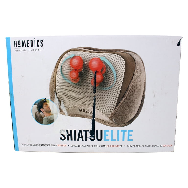 HoMedics 3D Shiatsu and Vibration Massage Pillow Heated Back and Neck Massager
