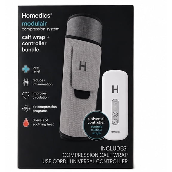 HoMedics Modular Compression Calf Compression Massager w/ Universal Controller, White