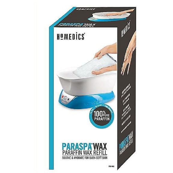 Homedics ParaSpa Paraffin Wax Refill | Two 1-Pound Packages - 100% Pure Paraffin Wax | 16 Oz (Pack of 2)| Unscented, No Dyes | Moisturize & Soften Sensitive Skin