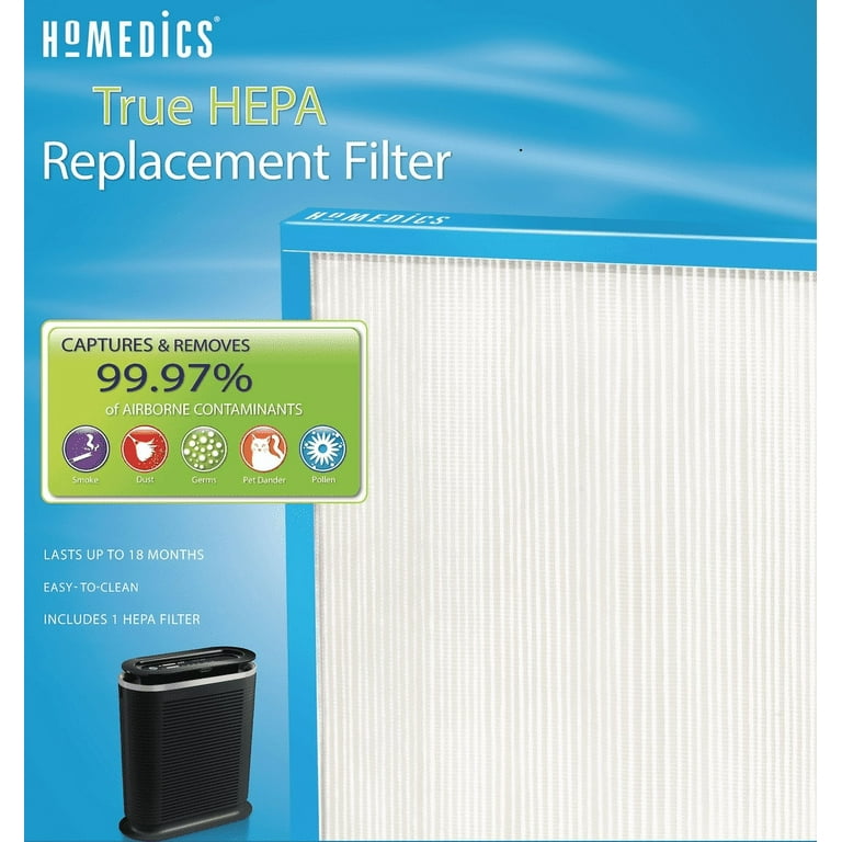 Homedics true hepa air purifier filter top