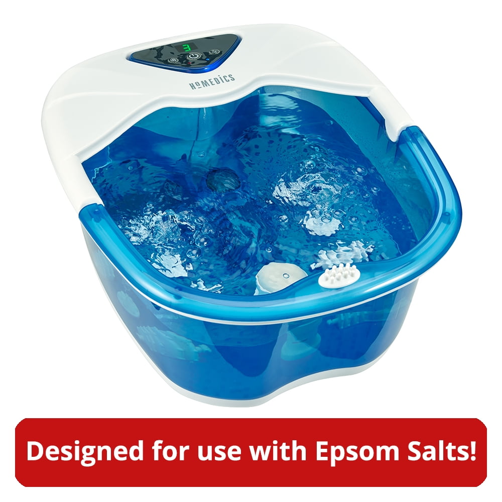 HoMedics SaltNSoak Pro Foot Spa with Heat Boost, Invigorating Bubbles, for use with Epsom Salt