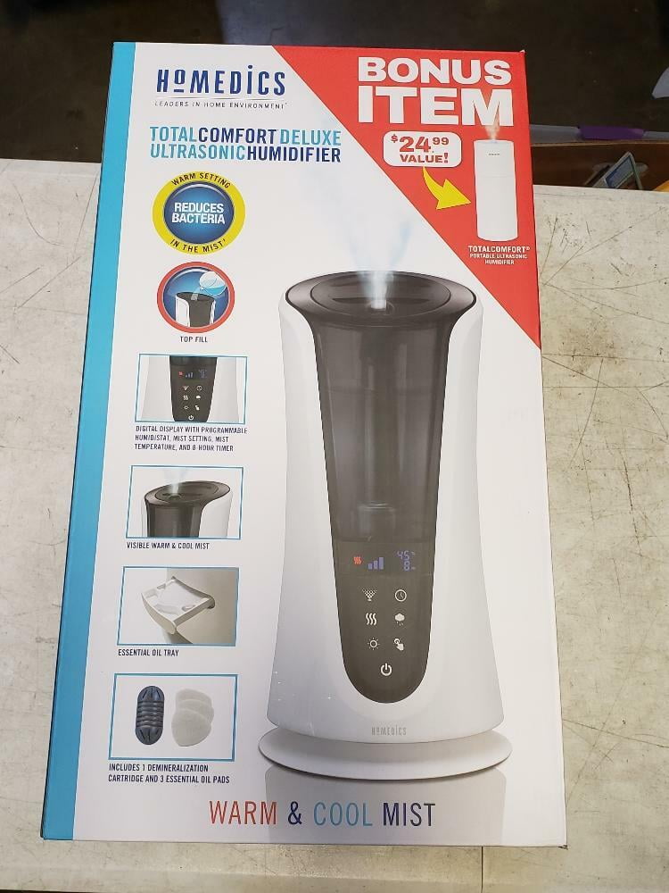 HoMedics Total Comfort Deluxe Humidifier with Bonus Cordless, Rechargeable,  Portable Ultrasonic Humidifier - Sam's Club