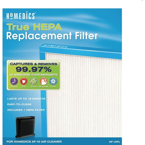 HoMedics True HEPA Replacement Filter, 75 CADR, Compatible with AP-15 and AF-10 Air Purifiers