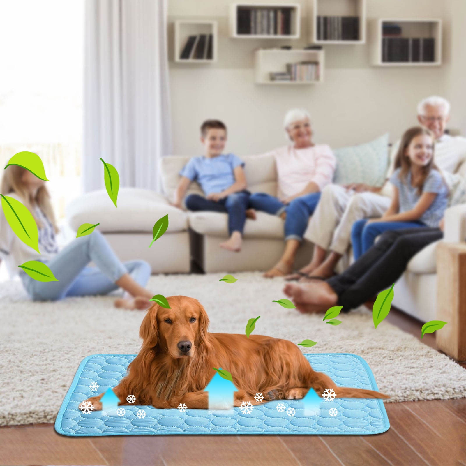 Hoarboeg Dog Cooling Mat Breathable Self Cooling Blanket 21"×27
