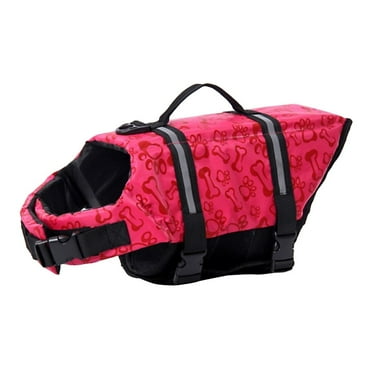 IBaodan Pet Dog Life Swimming Jacket Floating Vest Buoyancy Aid Vest Costume Adjustable Dog Life Vest for Small Medium Large Dogs (Red-M)