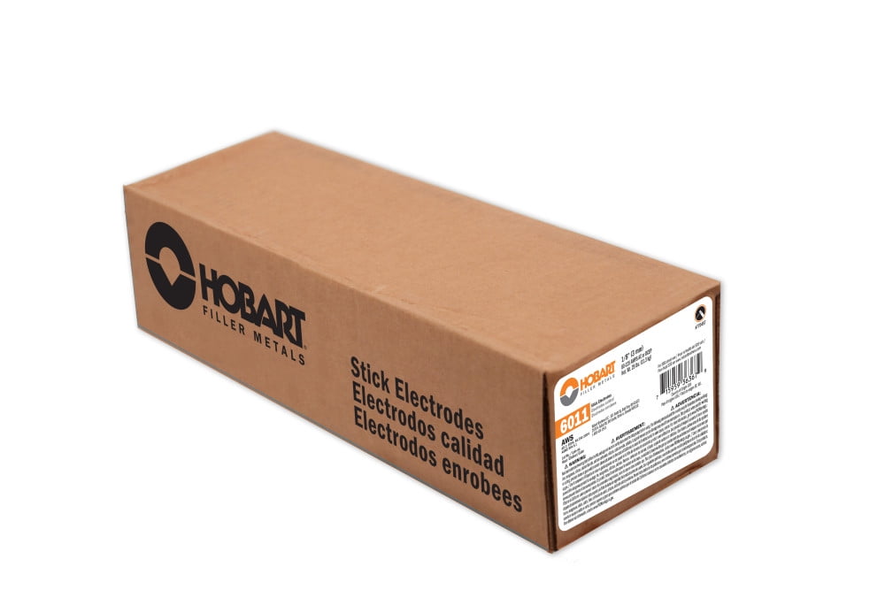 HOBART WELDERS Hobart Filler Metals Stick Welding Electrodes, 6011, 1/8in. x 14in.L, 25-Lb. Carton, Model# 770457