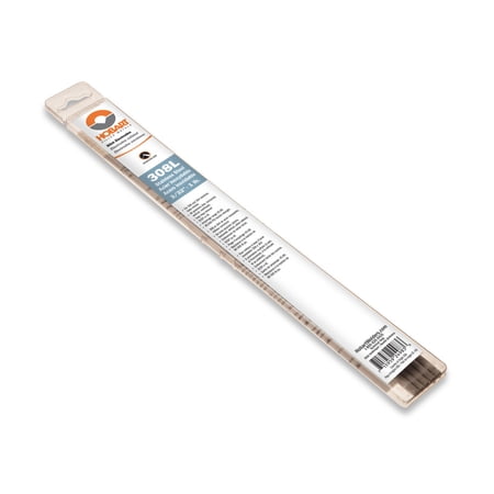 Hobart Filler Metals Stick Welding Electrodes, Stainless Steel 308L-16, 3/32in. x 14in.L, 5-Ct. Pkg., Model# H481930-RDP