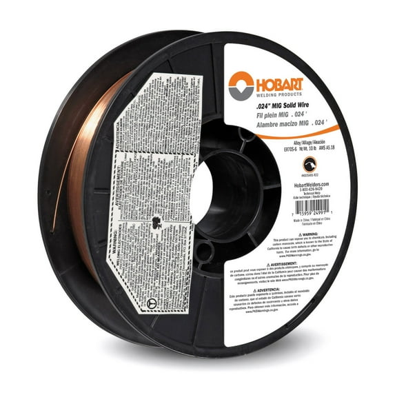 Hobart MIG Welding Wire, ER70S-6 Carbon Steel, .024in., 10-Lb. Spool, Model# H305401-R22