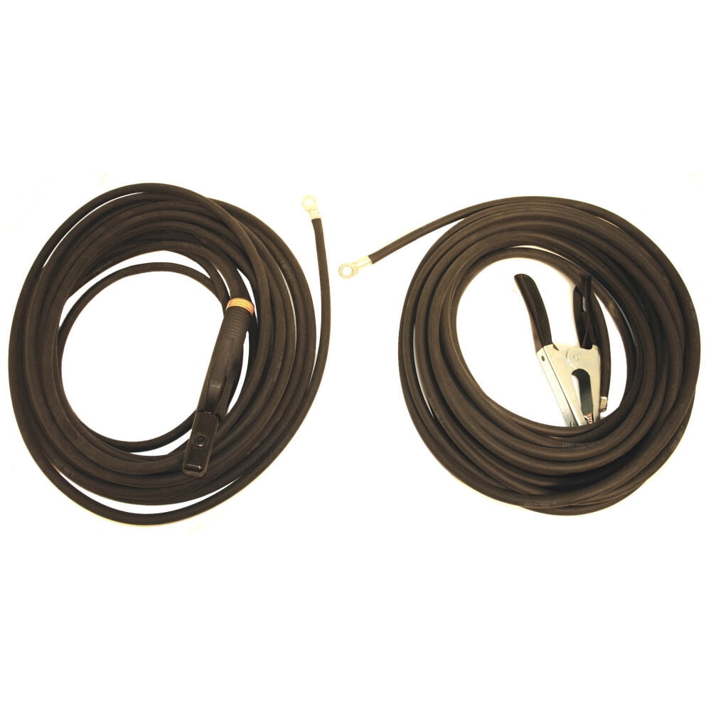Hobart Welding Stick Cable Set, No. 2, 50ft. Electrode Cable with Holder, 50ft. Work Cable with Clamp, 2-Pc. Set, Model# 195195