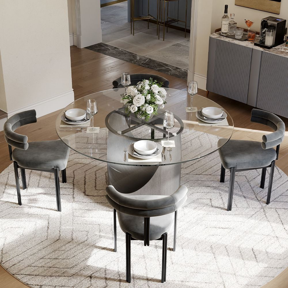 Hobart - Round Tempered Glass Dining Table