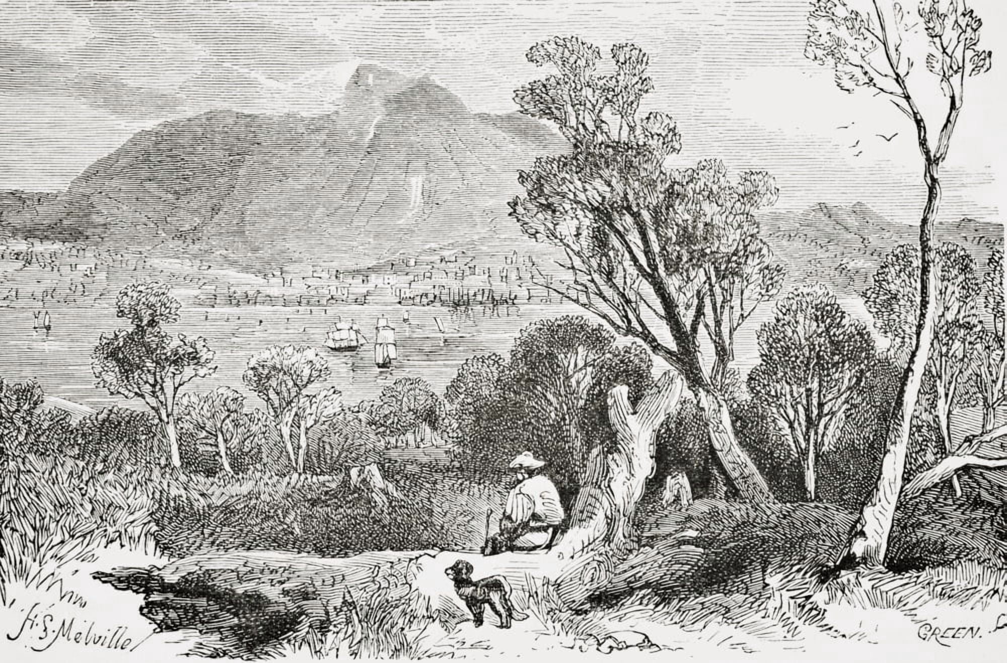 Hobart Tasmania From The Gallery Of Geography Published London Circa 1872 Canvas Art - Ken Welsh Design Pics (18 x 12)