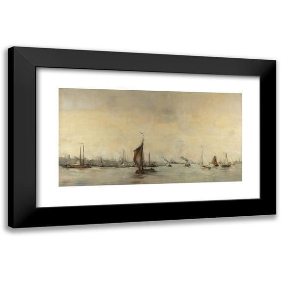 Hobbe Smith 14x9 Black Modern Framed Museum Art Print Titled - View of the Ij from the Orange Locks Near Schellingwoude to the West (1913)