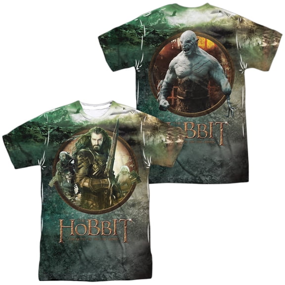 Hobbit Dwarves Vs Azog Unisex Adult Sublimated Costume T Shirt (Front/Back), Medium Multicolor
