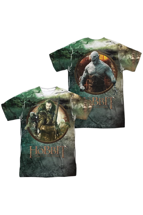 Hobbit Dwarves Vs Azog Unisex Adult Sublimated Costume T Shirt (Front/Back), Medium Multicolor