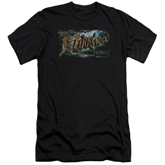 Hobbit - Greetings From Mirkwood Adult Slim Fit T-Shirt - Adult Slim Fit T-Shirt / XL / Black