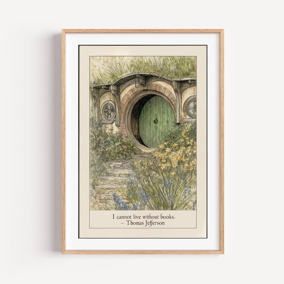 Hobbit Home Décor Book Lover Library Librarian Quote Fantasy Bookish Art Wall Art Print