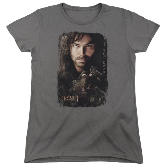 Hobbit Kili Poster S/S Women's T-Shirt Charcoal