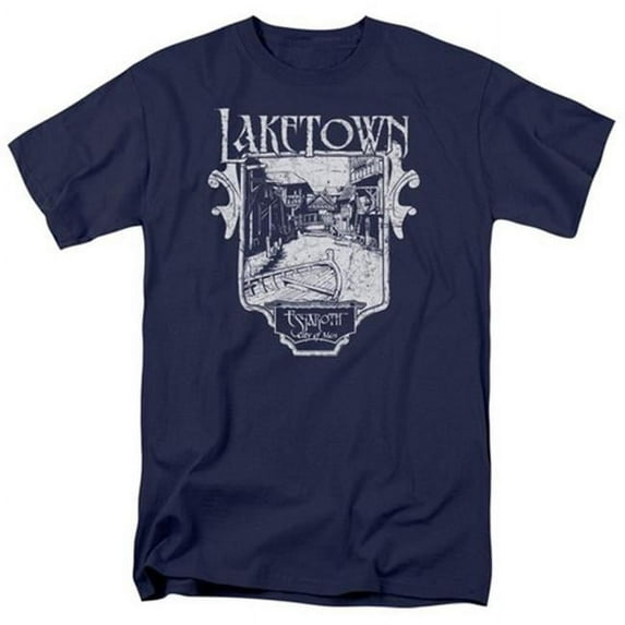 Hobbit-Laketown Simple Short Sleeve Adult 18-1 Tee- Navy - Medium