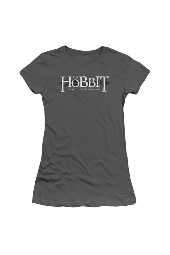 Hobbit Ornate Logo S/S Junior Women's T-Shirt Sheer Charcoal