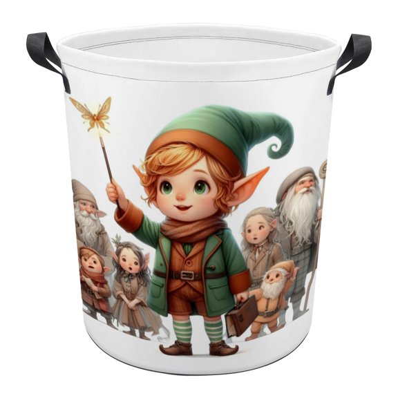 Hobbit Pattern Dirty Clothes Basket 13in x 17in Waterproof And Wear-resistant Easy To Carry And Portable