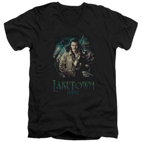 Hobbit-Protector Short Sleeve Adult V-Neck 30-1 Tee- Black - XL