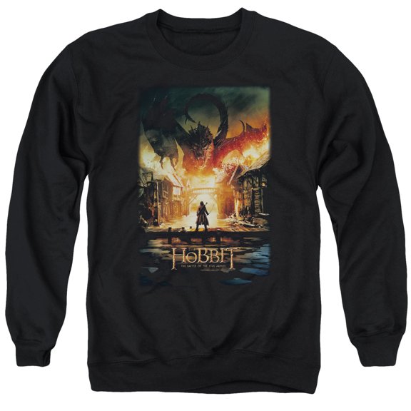 Hobbit Smaug Poster Adult Crewneck Sweatshirt Black