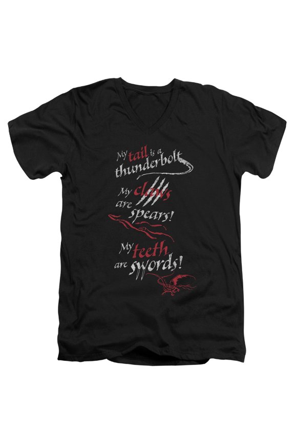 Hobbit - Tail Claws Teeth - Slim Fit V Neck Shirt - Medium