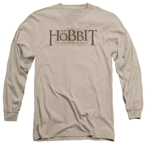 Hobbit Textured Logo Long Sleeve Adult 18/1 T-Shirt -Sand
