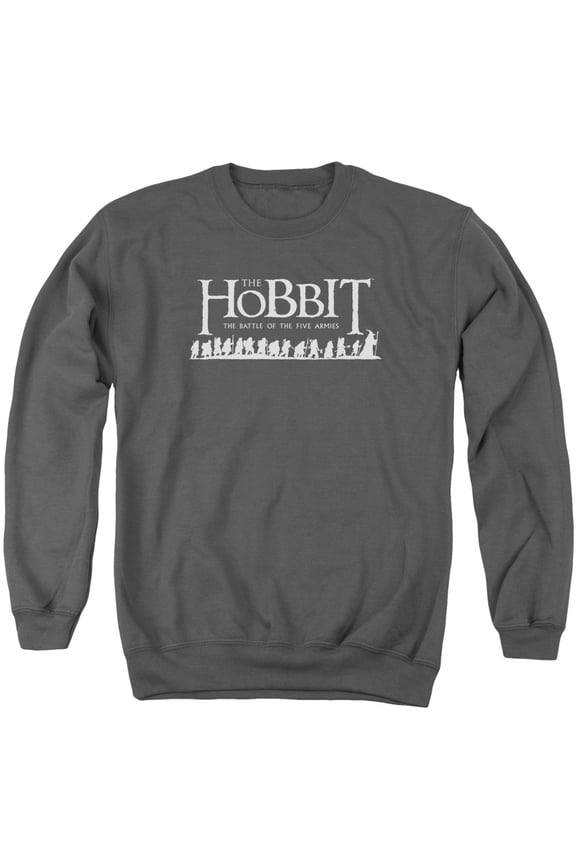 Hobbit Walking Logo Adult Crewneck Sweatshirt Charcoal