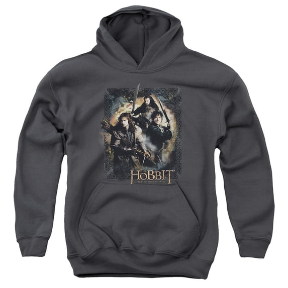 Hobbit Weapons Drawn Youth Pullover Hoodie Sweatshirt Charcoal