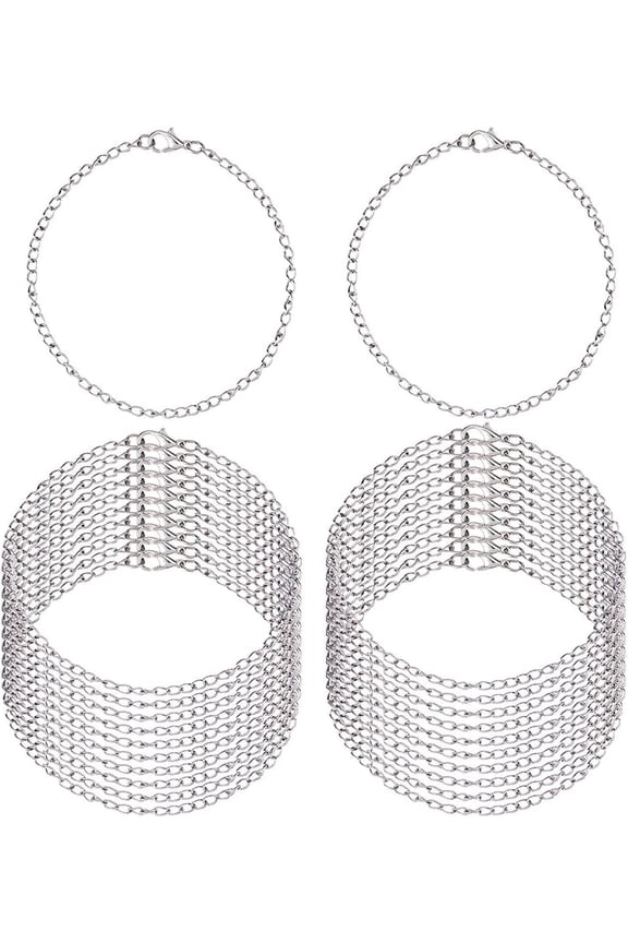 Hobbspring 24Pcs Bracelet Chains Stainless Steel Bracelet Link Chains Adjustable Charm Bracelets DIY Jewelry Making Bracelets Chains with Lobster Clasps for Women DIY Jewelry Crafts Supplies