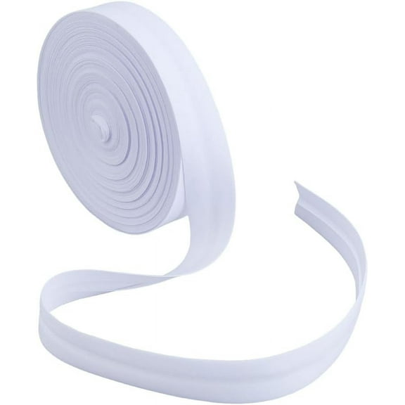 Hobbspring 3/4 inch Single Fold Bias Tape 21.87 Yards Polyester Prefolded Binding Tape White Natural Webbing Bulk Tape for Sewing Decoration Hemming and Seaming