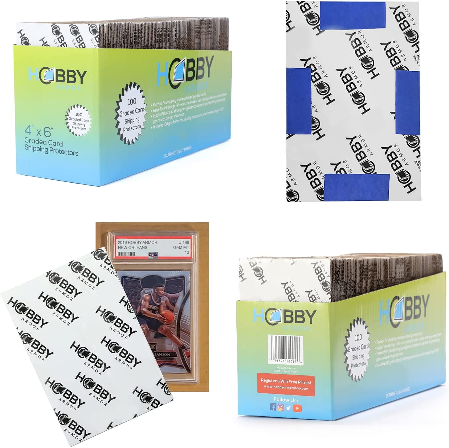 Hobby Armor Graded Card Shipping Protectors 4" x 6" Premium Slab