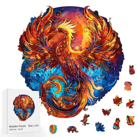 Hobby Art Craft 3D Wooden Blue Phoenix Rising Puzzle