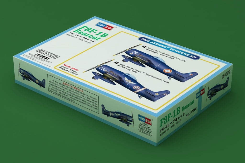 Hobby Boss 87268 Grumman F8F-1 Bearcat 1/72 Scale Plastic Model Kit ...