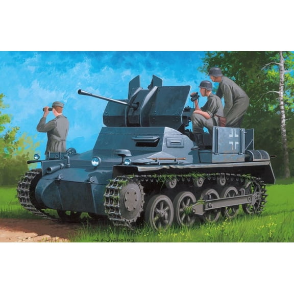 Hobby Boss Models 80147 1:35 German Flakpanzer IA Tank with Ammo Trailer