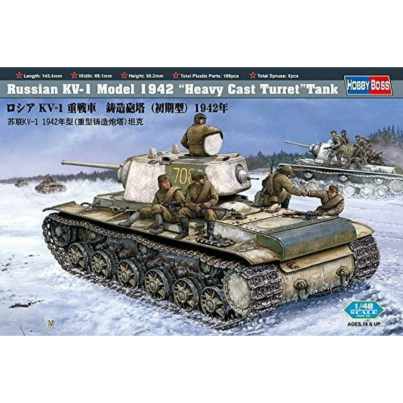 Hobby Boss Russian KV-1 Model 1942 Tank with Heavy Cast Turret Vehicle Model Building Kit