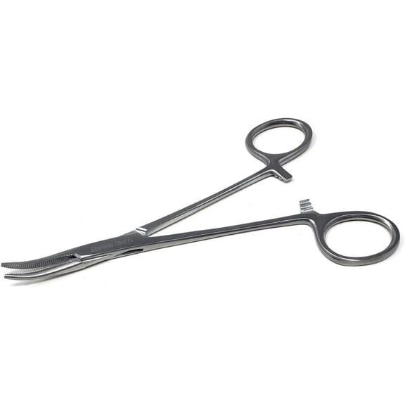 Hobby Building Tool for Model Assemble Building Repairing and Fixing DIY Craft Pliers With Full Serrated Jaws - Curved Tips - Silver - 5.5"