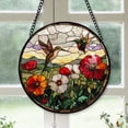 thumbnail image 1 of Hobby Christmas Gift - HummingBird Orange Flower Christmas Stained Glass Hanging Ornament - Modern Tree Decor, Christmas Gift for Mom, Dad, Friends, Family, 1 of 3