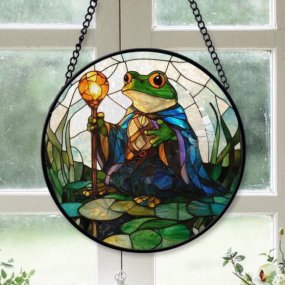 Hobby Christmas Gift - Mystic Spellcaster Frog Christmas Stained Glass Hanging Ornament - Heirloom Holiday Tree Decor, Xmas Gift for Family & Friends, Keepsake 2025
