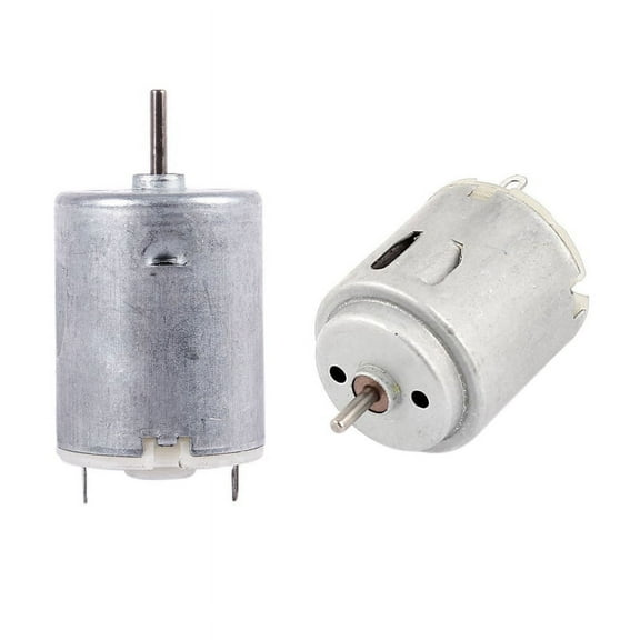 Hobby Electronics & Model Robotics: 2-Pack Mini Magnetic DC Motors, Silver, 6-12V 3k RPM & 9V 8k RPM, 68mA - I759226