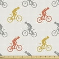 thumbnail image 1 of Ambesonne Hobby Fabric by the Yard Upholstery, Orange Grey and Yellow Bikes, 5 Yards, Eggshell and Multicolor, 1 of 4