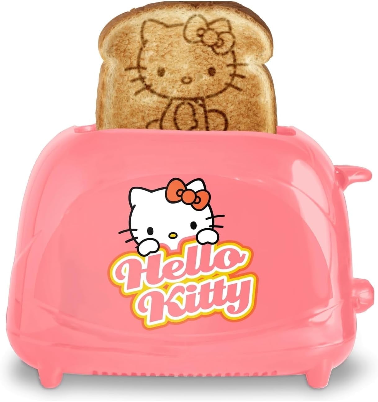 Uncanny Brands Hello Kitty 2-Slice Toaster, Pink, Toasts Image on Bread, Adjustable Browning