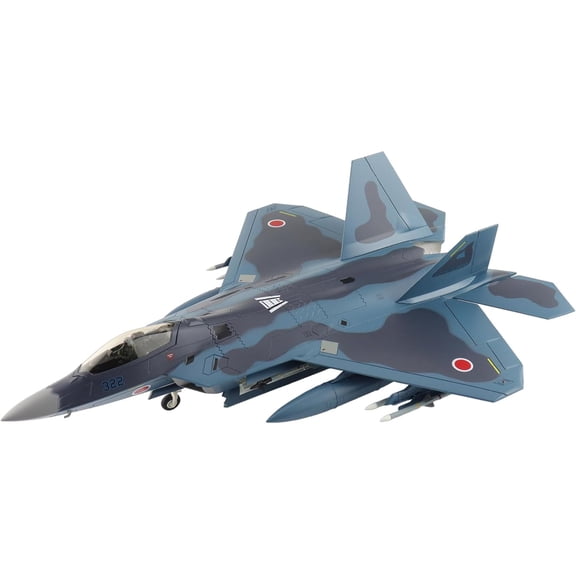 Hobby Master | 1:72 Scale Diecast Military Aircrafts | F-22 Sea Camouflage 37-8322, 3rd SQ, JASDF (Pseudo Scheme) (with 8 x AAM-3 Under The Wings) | Model HA2830