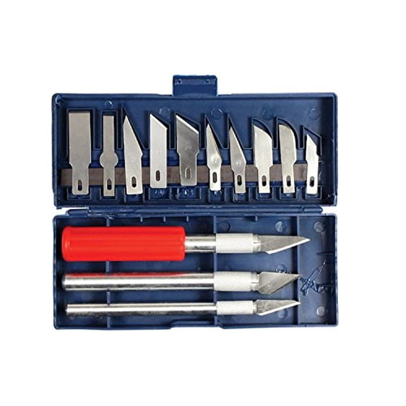 SE 16-Piece Hobby Knife Set with Aluminum Collet Chucks - 813PK