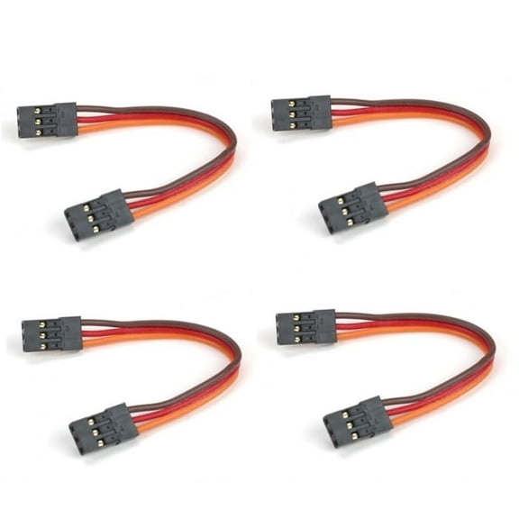 HobbyFlip 10CM Male to Male Servo Lead (JR) 26AWG Wire Cable Connector Compatible with X-DART Quadcopter 4 Pack